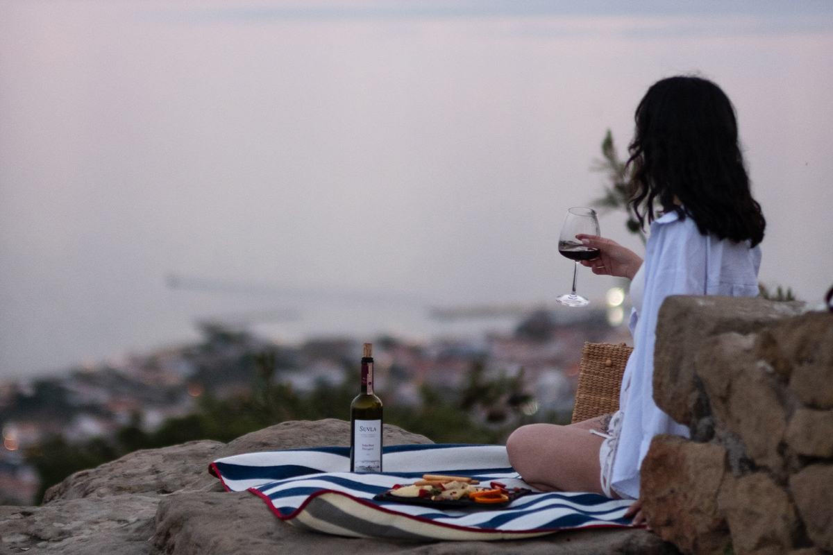 Sunset and Wine at the Altar of Zeus